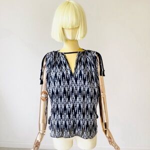 Isabel Marant Black and White Graphic Short Sleeve Blouse